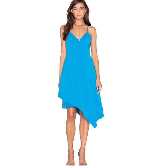 ALICE + OLIVIA  Beth Asymmetrical Dress in Jewel Blue Size - Picture 12 of 12
